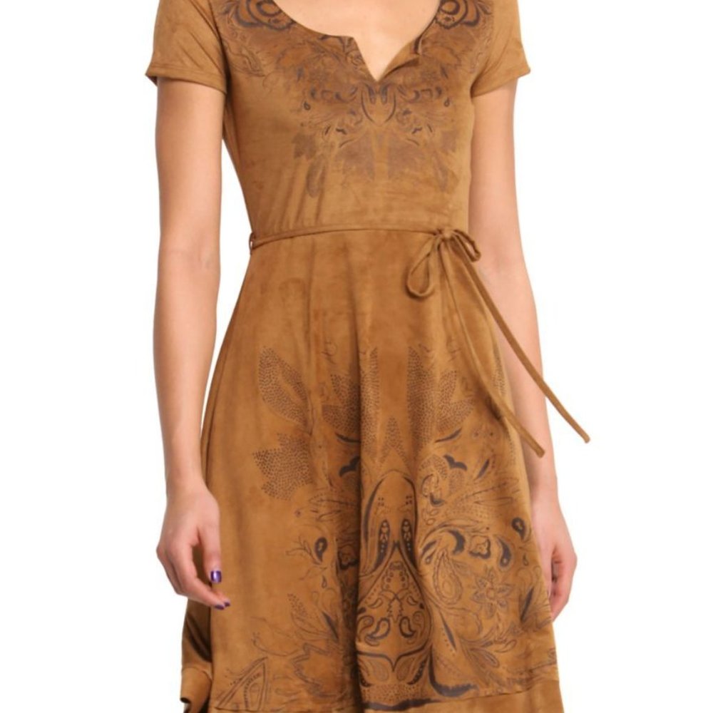 NWT Desigual "Evita" Dress, Suede like fabric, M
